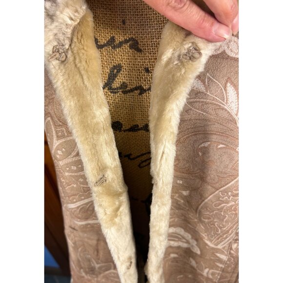 Coldwater Creek Womens Faux Fur Trimmed Sleeveless Vest Beige/Tan Medium - Picture 3 of 9